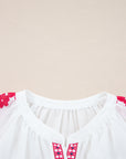 Floral Embroidered Puff Long Sleeve Shirt