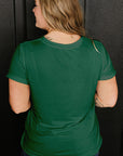 Plus Size Solid Rolled Short Sleeve T-Shirt