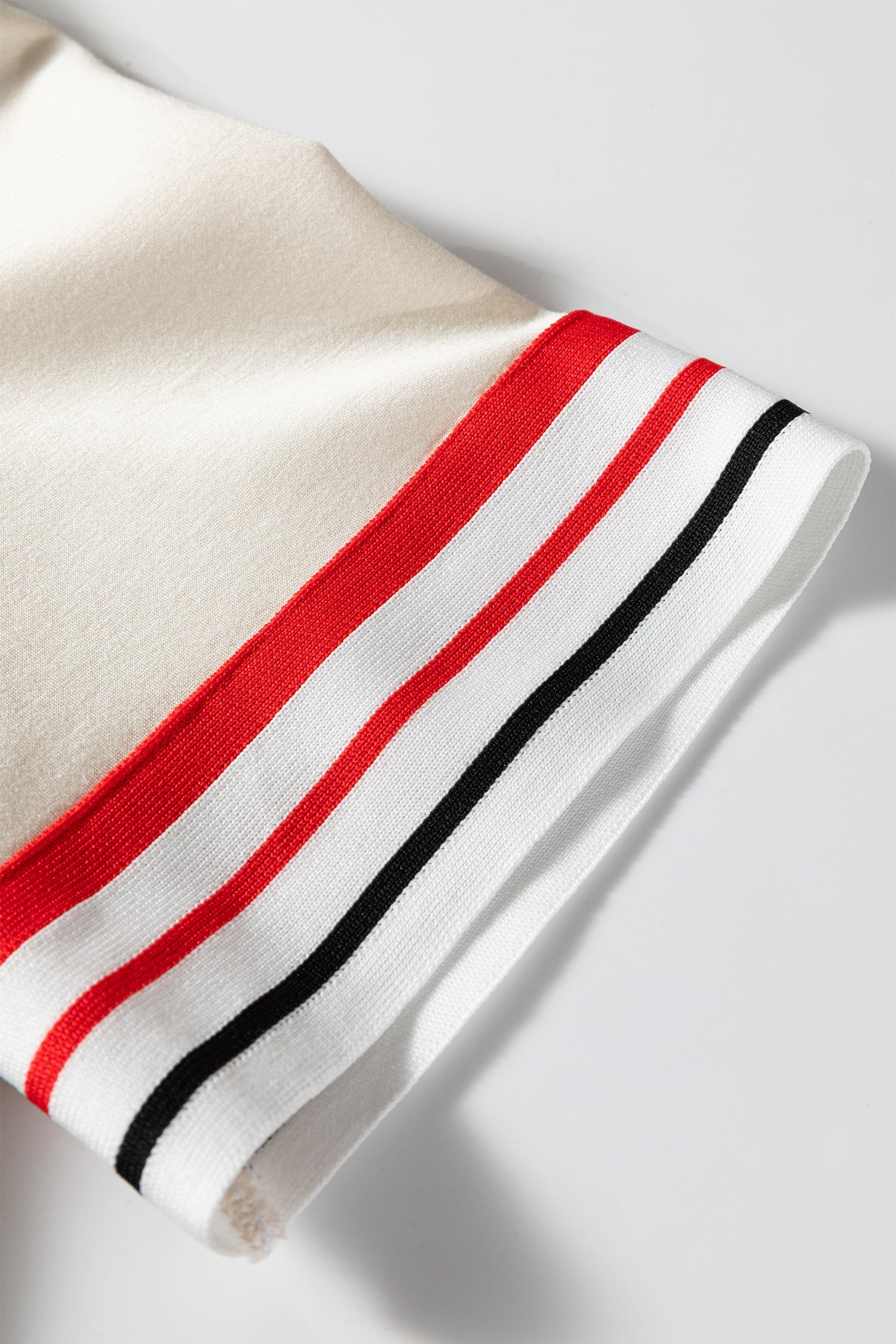 Contrast Stripe Crewneck Top &amp; Straight Pants Set