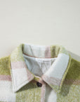 Plaid Button-Up Flap Pockets Shacket
