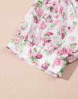 Plus Size Floral Tied V-Neck Mini Dress