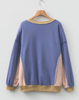 Alaina Waffle Patchwork Oversize Sweatshirt