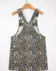 Leopard Denim Pocketed Mini Dress