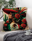 Mexican Inspired 18x18 Polyester Pillow Case Premium Colorfast Finish Made In USA