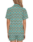 Turquoise Aztec Western Women's Pajama Set