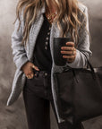 Aitana Lapel Collar Long Jacket with Pocket