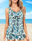 Baha Ranch Turquoise Crazy Tankini Boy Shorts Swim Set