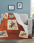 Old Rodeo Western Throw Blanket 60" x 80" Ultra Soft Made in America