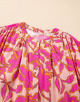 Floral Batwing Sleeve Button-Up Shirt