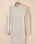 Mila Beaded High Bodycon Sweater