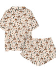 Baha Ranch Rodeo Cowboy Western Satin Ruffle Pajama Set