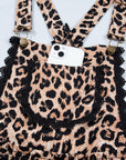 Cheetah Contrast Lace Ruffle Wide Leg Jumpsuit