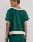 Colorblock Edge Drop Shoulder T Shirt and Skort Set