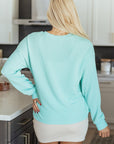 Willa Texture Contrast Patched Long Sleeve Top
