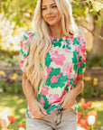 Jolene Ruched Short Sleeve Blouse