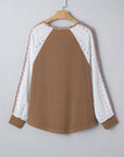 Isabella Lace Contrast Patchwork Long Sleeve Top