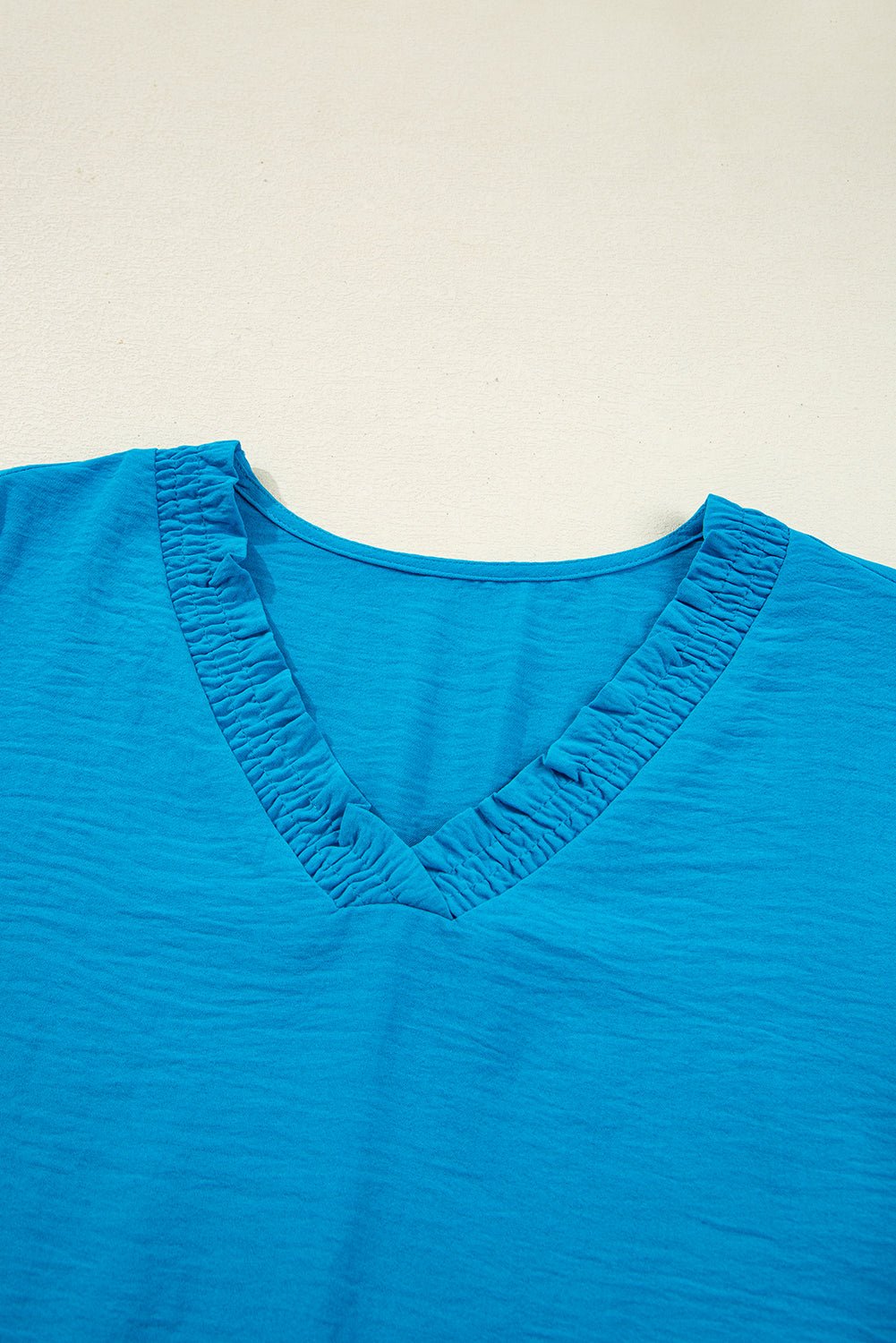 Clara V Neckline Crinkled Blouse