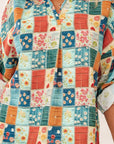 Zyla Up Sleeve Shift Blouse