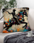 Painted Cowboy Throw Pillo Case Made in America