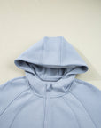 Solid Half-Zip Hoodie and Pants Set