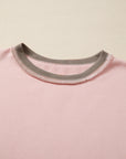 Colorblock Waffle Patchwork Oversize Sweatshirt