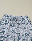 Abstract Camo Polo Collar T-Shirt & Shorts Set