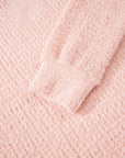 Ivy Fuzzy Ribbed Texture Long Sleeve Top