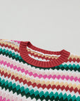 Molly Sleeve Colorful Textured Sweater
