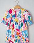 Harper Shirred Short Sleeve Blouse