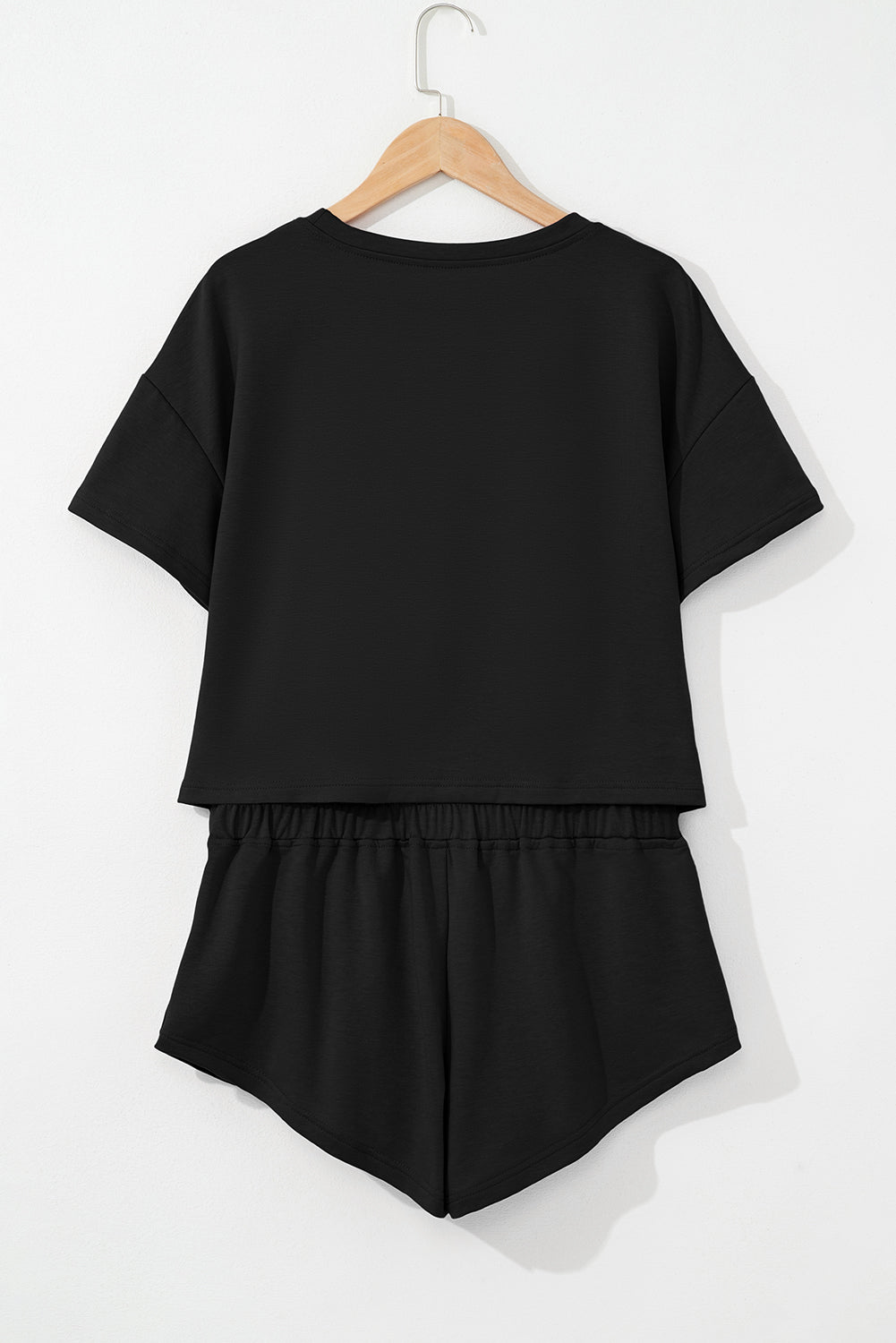 Solid Cropped Tee &amp; Ruffle High Waist Skort Set