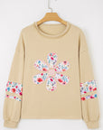 Floral Patchwork Long Sleeve Sweatshirt