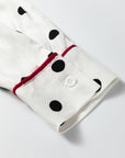 Polka Dot Collared Long Sleeve Buttoned Shirt