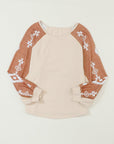 Mila Western Print Patch Long Sleeve Top