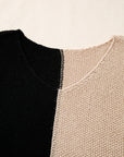 Colorblock Knit V-Neck Sweater