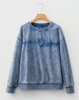 SAVED BY GRACE Embroidered Mineral Wash Sweatshirt