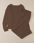 Textured Top and Pants Set