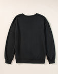Solid Drop Shoulder Crewneck Pullover Sweatshirt