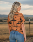 Western Desert Short Sleeve Knit Top