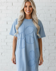 Flower Patchwork Mineral Wash Mini T-Shirt Dress