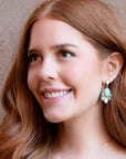 Barcelona Turquoise and Mother of Pearl Post Drop Earrings