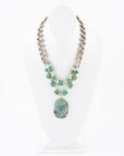 Baron Blue Turquoise Magnesite Pendant Statement Necklace