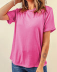 Solid Short Sleeve Crew Neck Tee