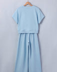Solid Loose Tee & Wide Leg Pants Set