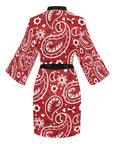 Red Bandana Women's Lounge Kimono Robe