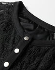 Lace Sheer Long Sleeve Henley Top