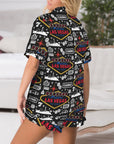 Baha Ranch Viva Las Vegas Western Satin Ruffle Pajama Set