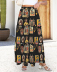 Baha Ranch Vintage Cowgirl Collage Western Tiered Prairie Maxi Skirt