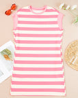 Stripe Cap Sleeve T-Shirt Dress
