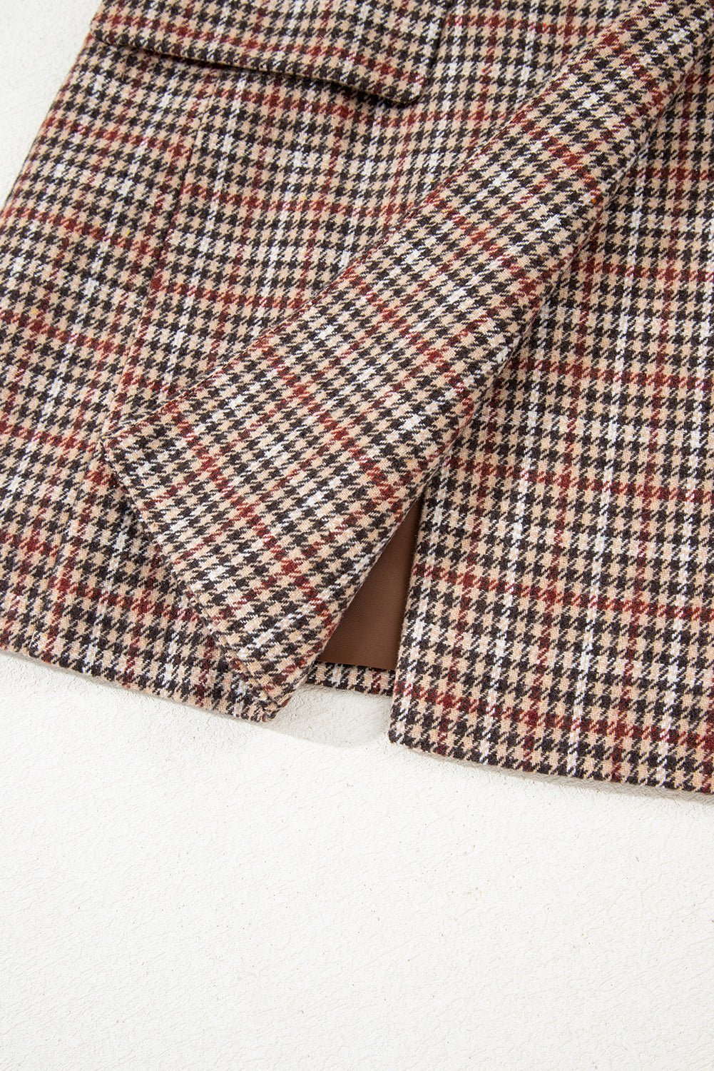 Aria Houndstooth Lapel Collar Blazer