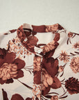Floral Smocked Long Sleeve Buttoned Shirt